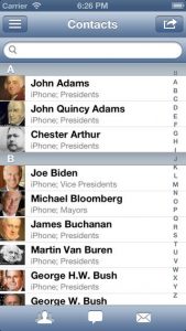 A2Z Contacts iPhone App