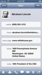 A2Z Contacts iPhone App