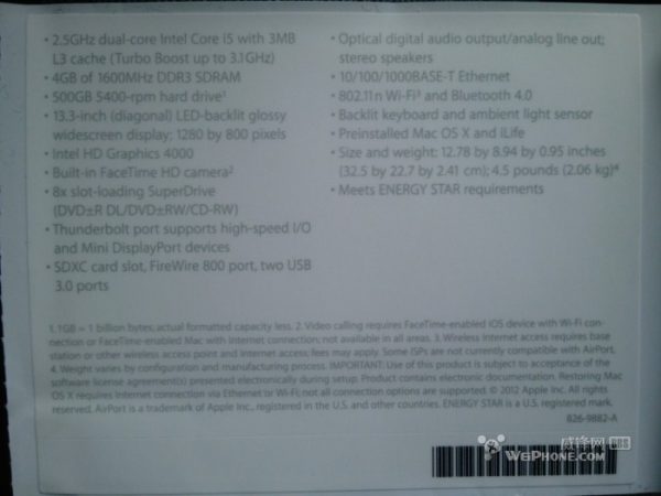 macbook pro 13 2012 model number