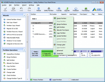 aomei partition assistant standard free